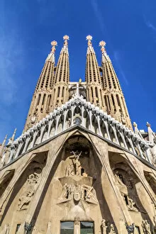 Images Dated 10th April 2019: The Passion Facade of Sagrada Familia basilica church, Barcelona, Catalonia, Spain