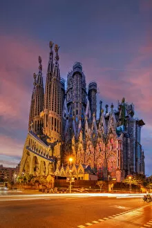 Images Dated 4th February 2021: The Passion facade of Sagrada Familia basilica church, Barcelona, Catalonia, Spain
