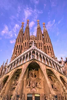 Images Dated 4th February 2021: The Passion Facade of Sagrada Familia basilica church, Barcelona, Catalonia, Spain