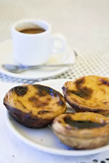 Images Dated 2nd September 2008: Pasteis de Belem (Custard tarts) and coffee, Lisbon, Portugal