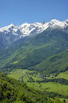 Transcaucasia Prints: Patara Enguri River valley and Caucasus Mountains near Iskari