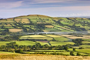 Patchwork fields and rolling countryside, Brecon Beacons National Park, Carmarthenshire