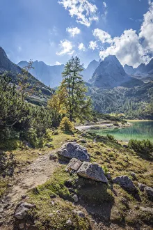 Austrian Gallery: Path to Seebensee in the Gaistal with a view of the Rauher Kopf, Ehrwald in Tirol, Tyrol