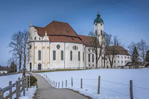 Path to Wieskirche church near Steingaden, Upper Bavaria, Bavaria, Germany