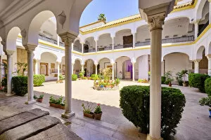 Images Dated 27th May 2022: Patio (courtyard) of the Museo Arqueologico de Cordoba. Andalucia, Spain