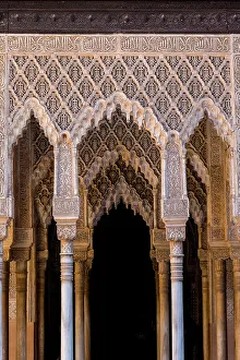 Patio de los Leones, Nasrid Palaces, Alhambra Palace, Granada Province, Andalusia, Spain