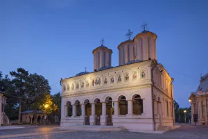 Bucharest Prints: Patriarchal Cathedral at dusk, Bucharest, Romania