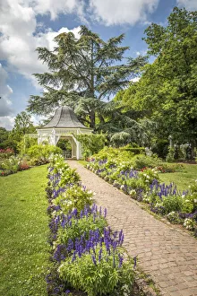 Pavilion in the rose garden of Zweibrucken, Rhineland-Palatinate, Germany
