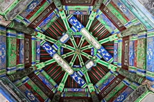 Peking Prints: Detail of pavillion ceiling at the Summer Palace, Beijing, China