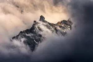 French Alps Gallery: Peaks of the Alps appearing during a storm clearing, Alps, France