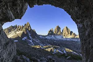 Images Dated 9th November 2015: The Three Peaks of Lavaredo seen from a cave