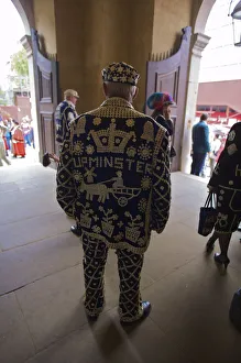 Dressing Up Prints: Pearly King and Queens Harvest Festival, London, England, UK