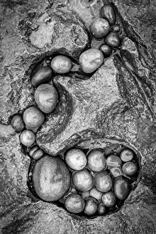 Q2 2024 Prints: Pebble abstract on a beach, Wales