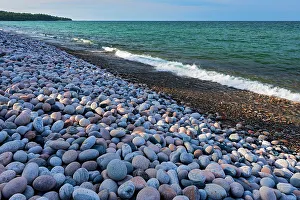 Pebble Beach Prints: Pebble Beach along Lake Superior Marathon, Ontario, Canada
