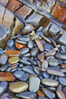 Pebble Prints: Pebbles at Sandymouth Bay - United Kingdom, England, Devon, Bude, Sandymouth Bay