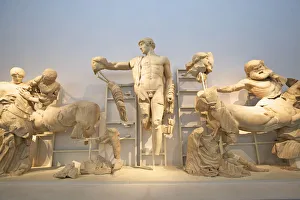 Images Dated 20th July 2018: Pediment of the Temple of Zeus, Olympia, Arcadia, The Peloponnese, Greece, Southern
