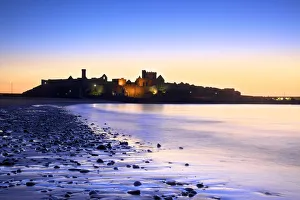 Images Dated 16th August 2013: Peel Castle at Dusk, St. Patricks Isle, Isle of Man
