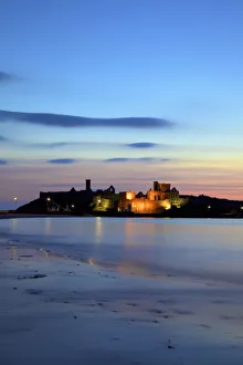 Images Dated 16th August 2013: Peel Castle at Dusk, St. Patricks Isle, Isle of Man