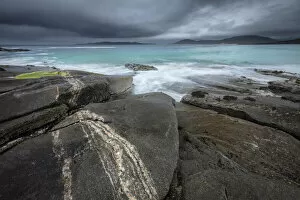 Pegmatite on rocky beach at Horgabost, Isle of Harris, Outer Hebrides, Scotland, UK
