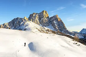 Pelmo mountain at sunset. Europe, Italy, Veneto, Belluno province
