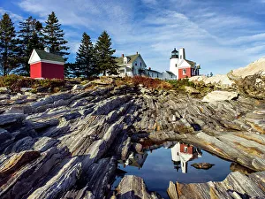 Pemaquid Prints: Pemaquid Lighthouse, Bristol, Maine, New England, USA