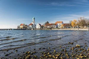 Peninsula and St. Georg Church, Wasserburg am Bodensee, Bavaria, Germany