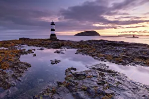 Penmon Point Lighthouse at dawn, Anglesey, North Wales, UK. Autumn (September) 2017 Penmon Point Lighthouse at dawn, Anglesey, North Wales, UK. Autumn (September) 2017