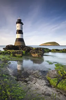 Anglesey Prints: Penmon Point lighthouse and Puffin Island on the east coast of Anglesey, North Wales, UK