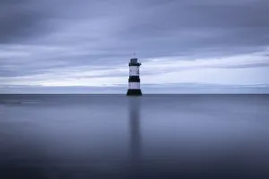 Penmon Point Prints: Penmon Point Lighthouse seascape, Anglesey, Wales, UK. Autumn (September) 2019