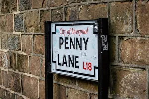 Penny Lane (made famous by the Beatles), Liverpool, Merseyside, England, UK