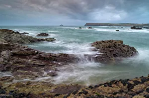 August Prints: Pentire Point from Trebetherwick Point, Cornwall, England. Summer (August) 2018