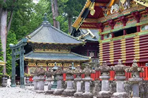 Religious Architecture Prints: People at Toshogu Temple (UNESCO World Heritage Site), Nikko, Tochigi, Japan