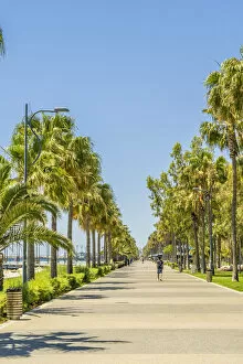 Images Dated 8th July 2021: People walking along Molos promenade walkway in Limassol, Cyprus