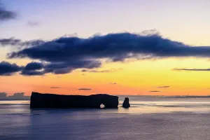 Maritime Provinces Prints: Perce Rock at dawn, Perce, Quebec, Canada