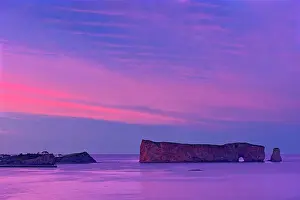 Shale Prints: Perce Rock, a masive rock formation in the Gulf of Saint Lawrence (Atlantic Ocean) on the tip of the Gaspe Peninsula