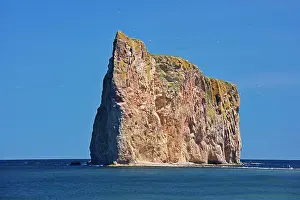 Perce Prints: Perce Rock, a masive rock formation in the Gulf of Saint Lawrence (Atlantic Ocean) on the tip of the Gaspe Peninsula