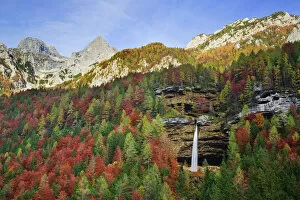 Images Dated 21st December 2020: Pericnik waterfall in autumn, Vrata Valley, Triglavski National Park, Gorenjska, Slovenia
