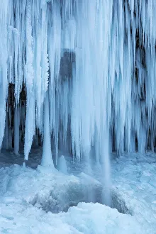 Icicles Prints: Pericnik Waterfall frozen in winter, Triglav National Park, Julian Alps, Slovenia