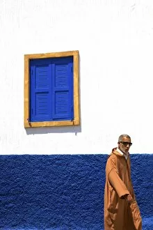Images Dated 15th April 2015: Person Walking In Oudaia Kasbah, Rabat, Morocco, North Africa