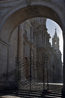 Arch Way Gallery: Peru, Arequipa Cathedral dominates the square, Plaza de Armas. Built with sillar