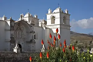 18th Century Prints: Peru, An attractive C18th church dominates the main square of Yanque