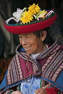 Sacred Valley Gallery: Peru, An old woman in traditional Indian costume with her round