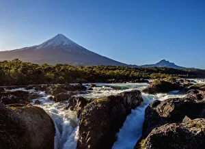 Los Lagos Prints: Petrohue Waterfalls and Osorno Volcano, Petrohue, Llanquihue Province, Los Lagos Region