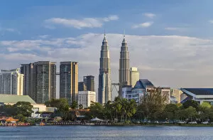 Images Dated 1st June 2015: Petronas Towers and city skyline, Lake Titiwangsa, Kuala Lumpur, Malaysia