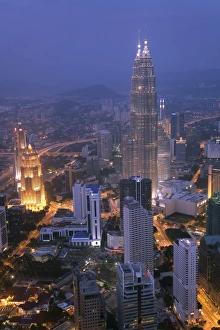 Petronas Twin Towers from KL Tower, Kuala Lumpur, Malaysia