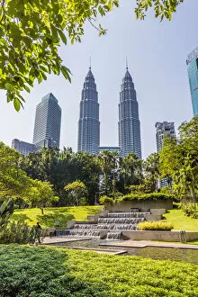 Petronas Towers Gallery: Petronas Twin Towers from KLCC Park, Kuala Lumpur, Malaysia, South East Asia, Asia