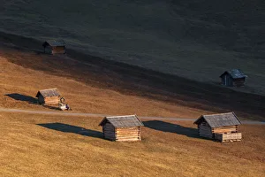 Wooden Houses Prints: Pfundser Tschey, Pfunds, Landeck district, Tirol region, Austria