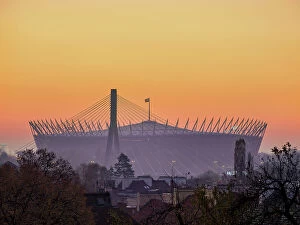 Images Dated 10th May 2023: PGE Narodowy National Stadium at dawn, Warsaw, Masovian Voivodeship, Poland