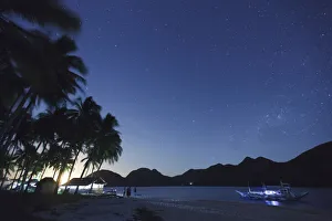 Philippines, Palawan, Culion Island, Milky Way and Arao Beach