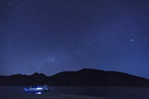 Philippines, Palawan, Culion Island, Milky Way and Arao Beach